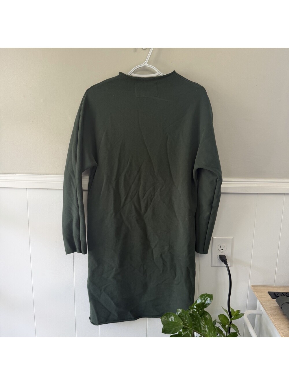 Frank & Eileen Izzie Sweatshirt Party Dress Evergreen Funnel Neck Size S Cotton - Picture 4 of 6